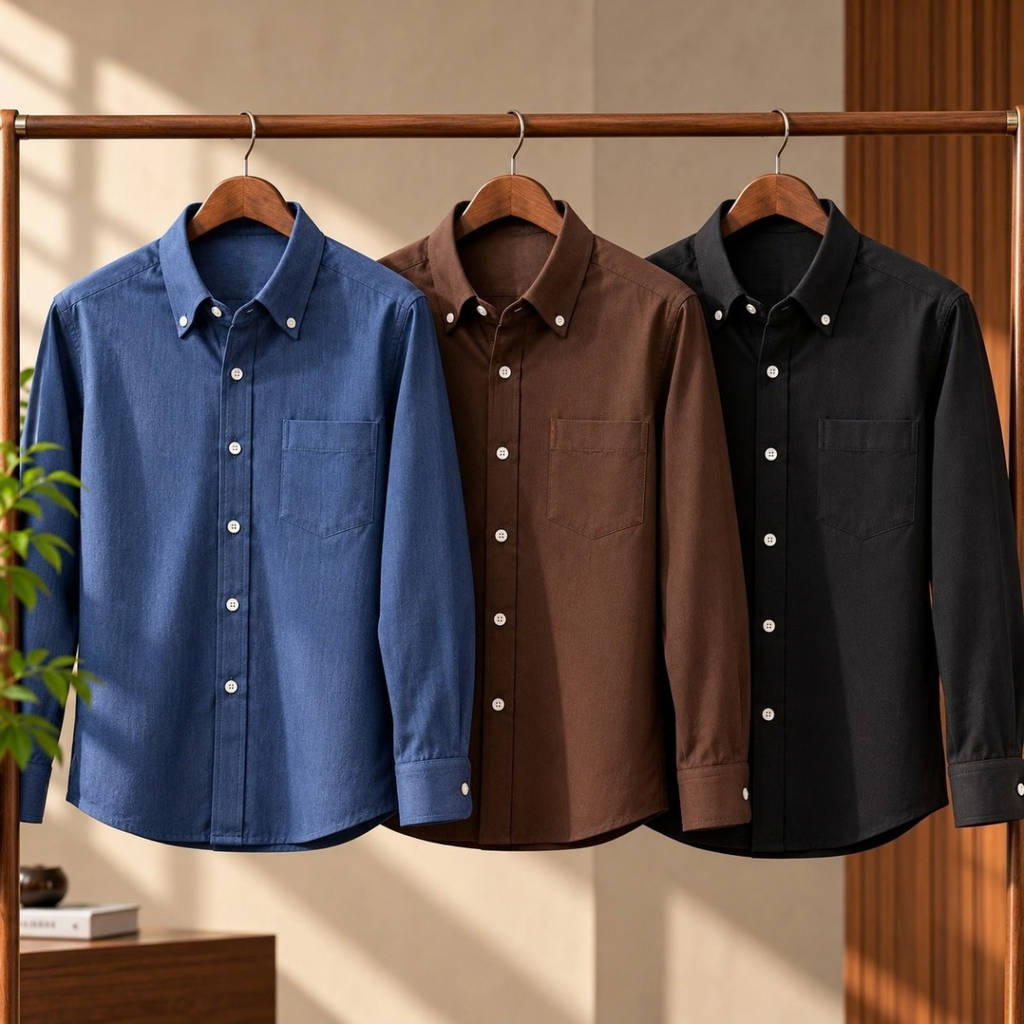 3 Pack Premium Solid Shirts for Men ( S4 )