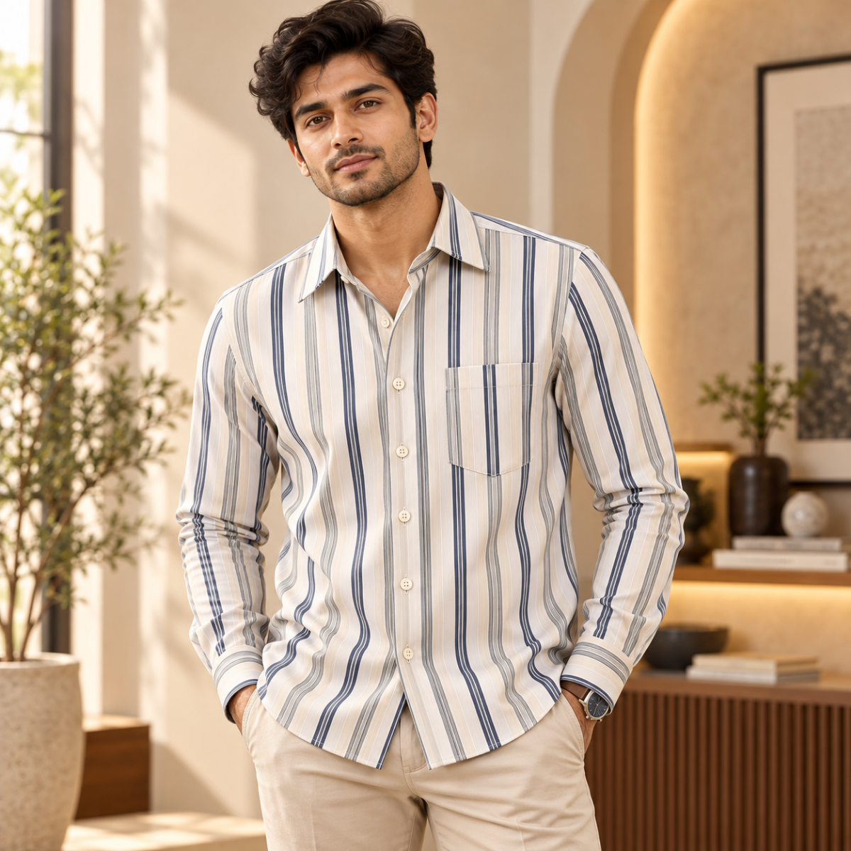 3 Pack Classic Fit Premium Striped Shirts for Men ( SS2 )