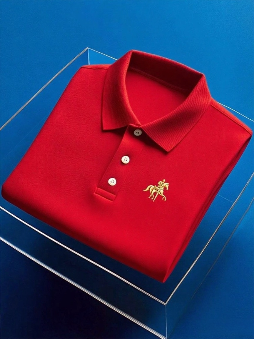 Men's Business Casual Button Short Sleeve Polo Shirt