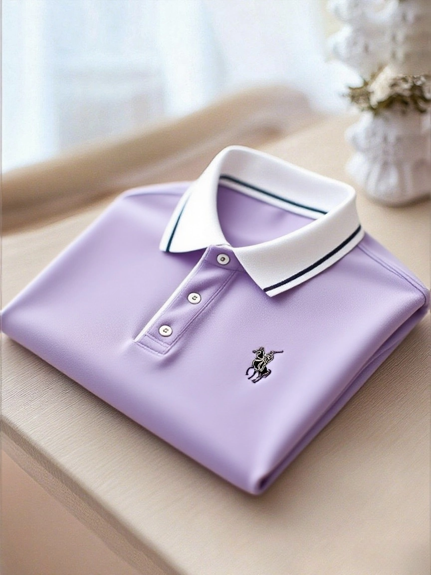 Men's Business Casual Button Short Sleeve Polo Shirt