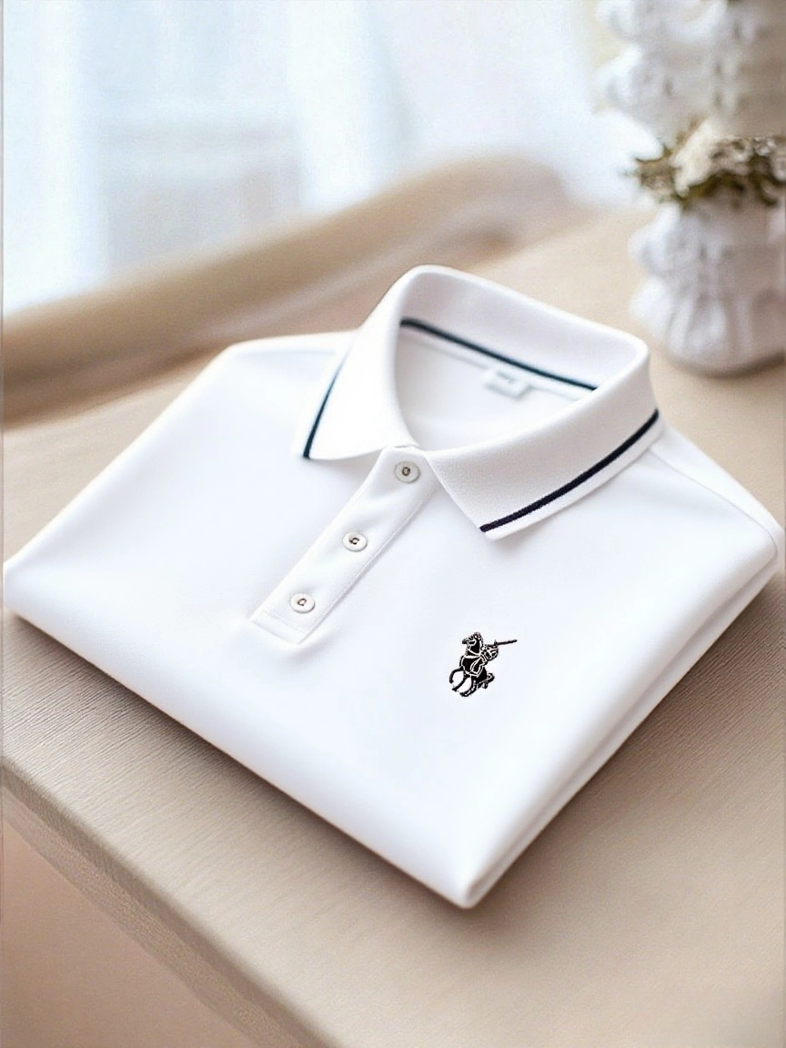 Men's Business Casual Button Short Sleeve Polo Shirt