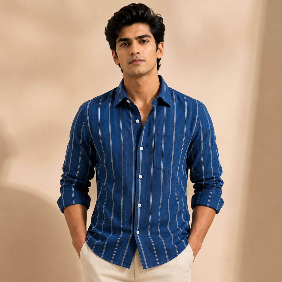 3 Pack Classic Fit Premium Striped Shirts for Men ( SS3 )