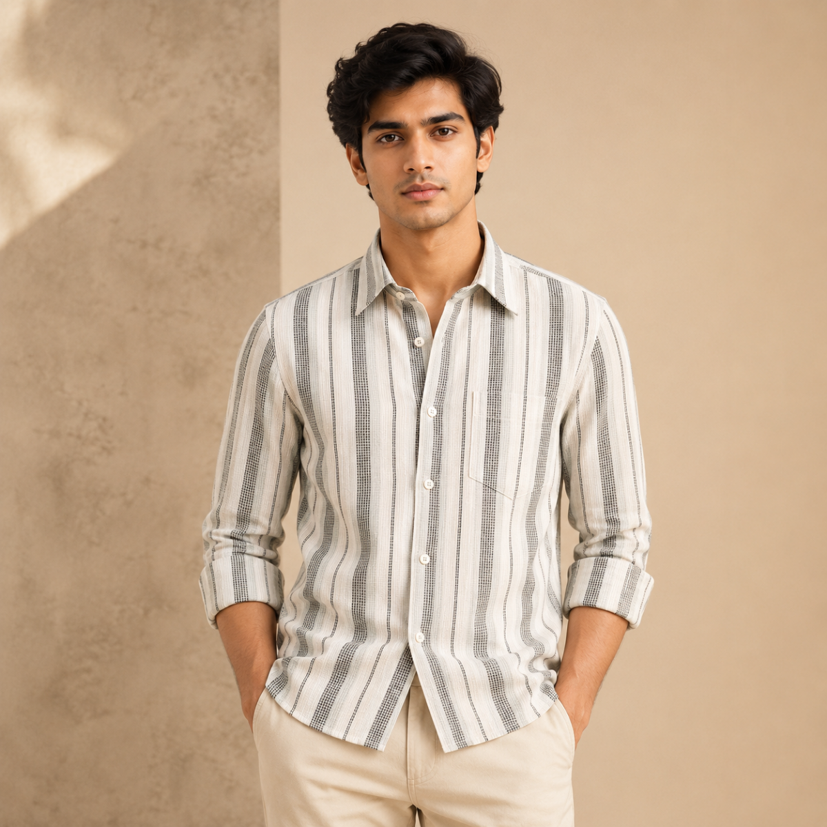3 Pack Classic Fit Premium Striped Shirts for Men ( SS3 )