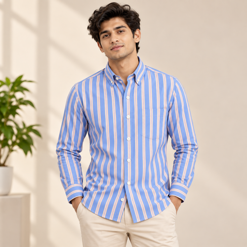 3 Pack Classic Fit Premium Striped Shirts for Men ( SS1 )
