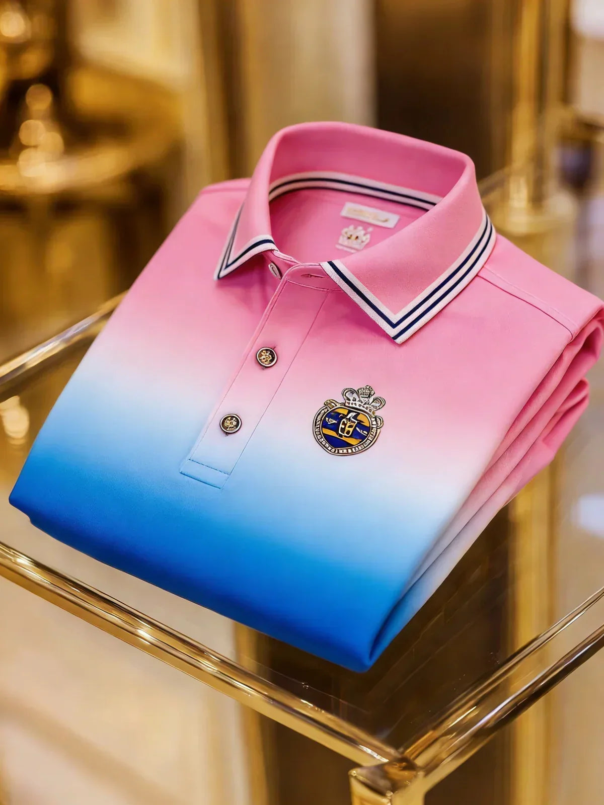 Men's Classic Business Button Short Sleeve Polyester Tribal Polo Shirt