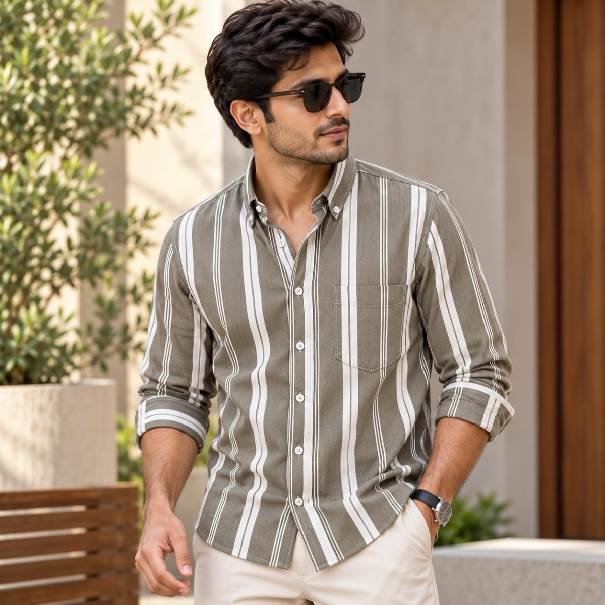 3 Pack Classic Fit Premium Striped Shirts for Men ( SS1 )