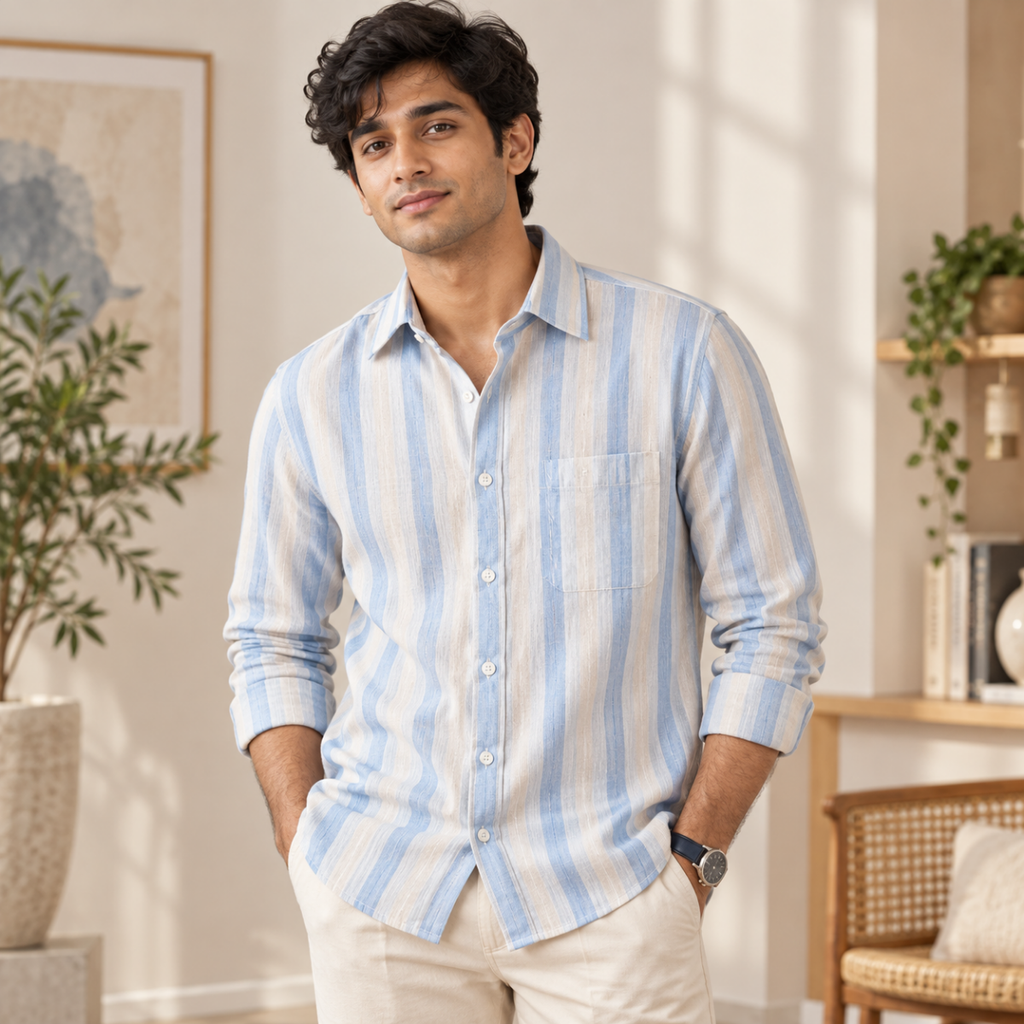 3 Pack Classic Fit Premium Striped Shirts for Men ( SS7 )