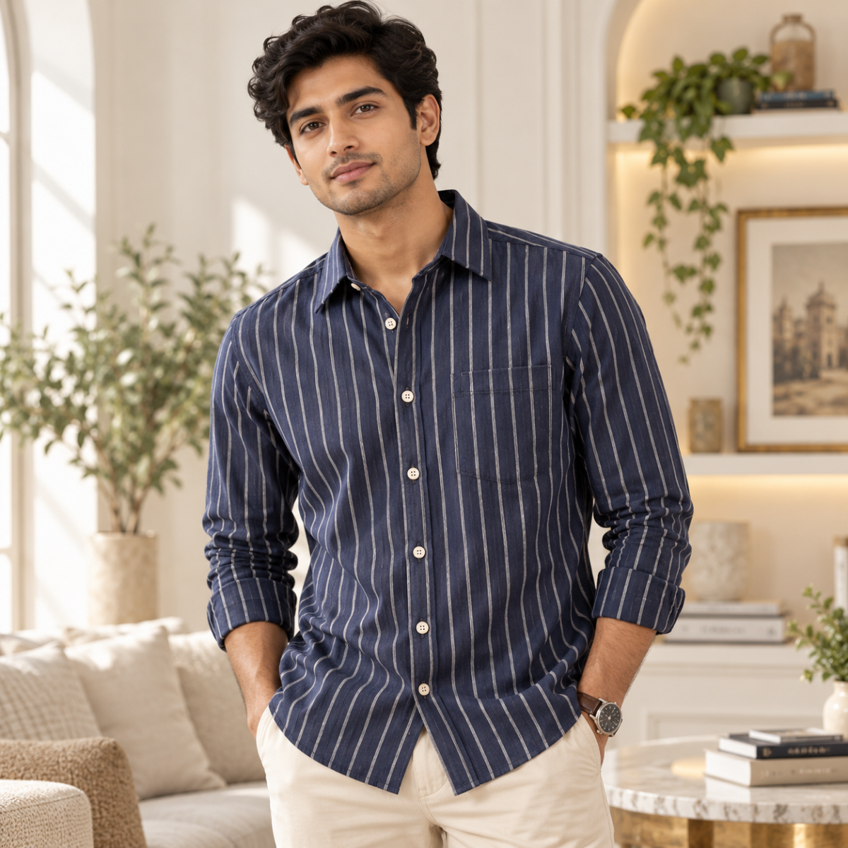 3 Pack Classic Fit Premium Striped Shirts for Men ( SS8 )
