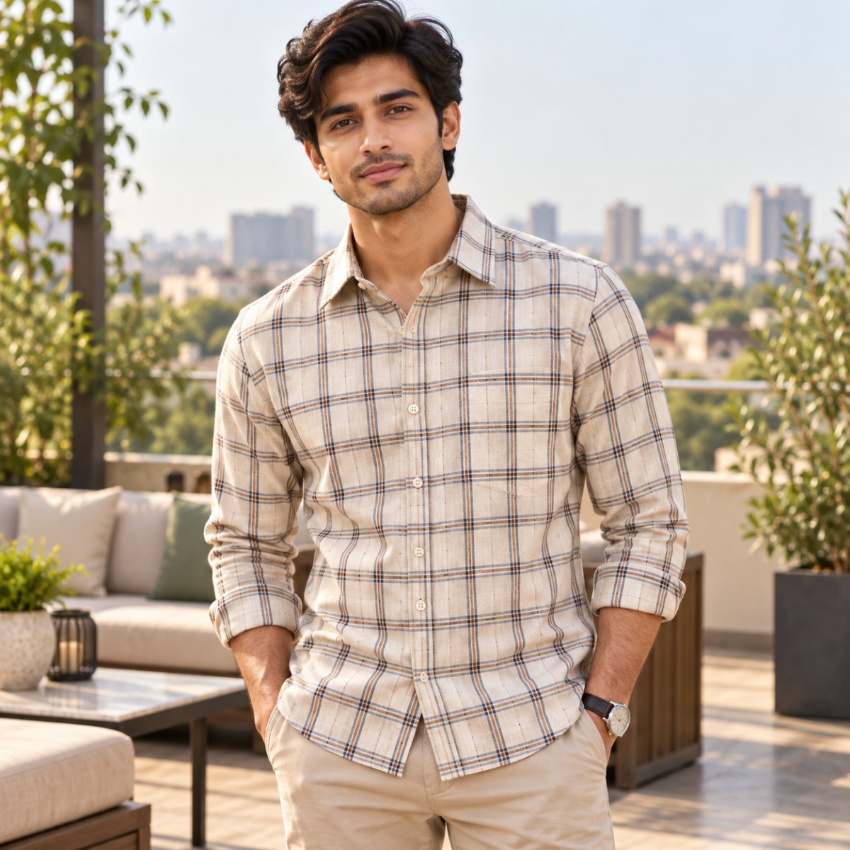 3 Pack Premium Checked Everyday Shirts for Men ( C8 )