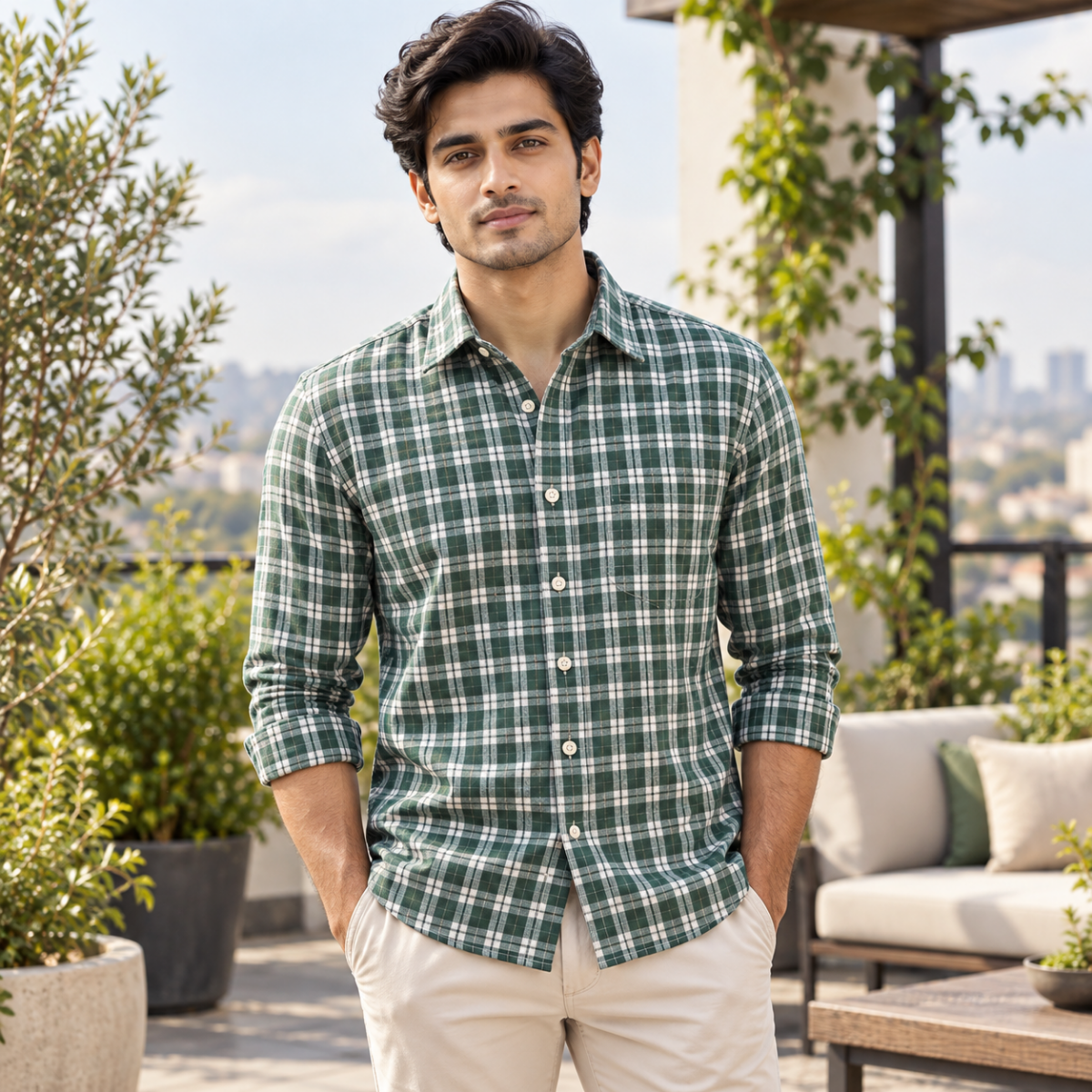 3 Pack Premium Checked Everyday Shirts for Men ( C9 )