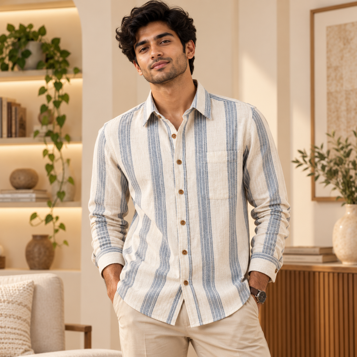 3 Pack Classic Fit Premium Striped Shirts for Men ( SS9 )