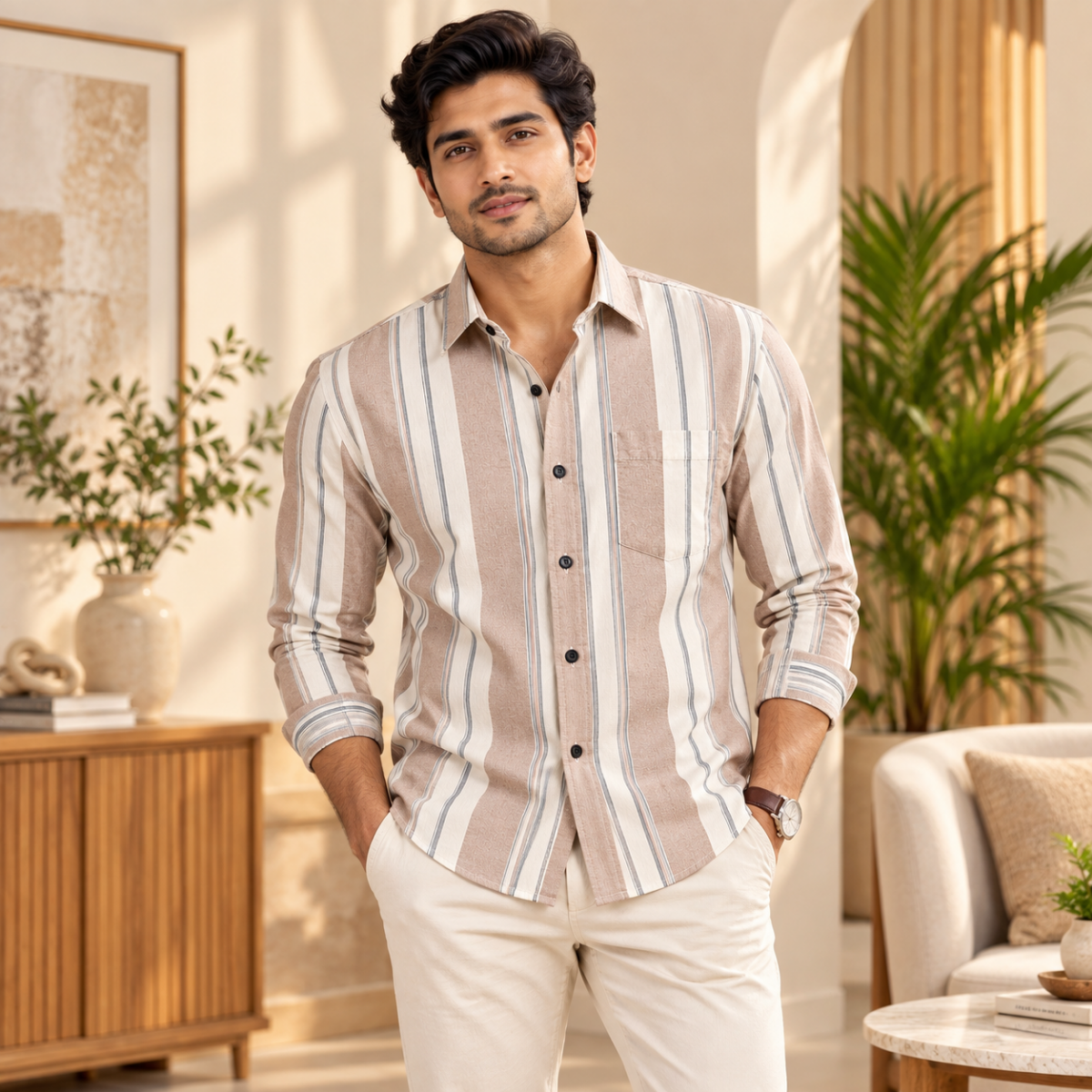 3 Pack Classic Fit Premium Striped Shirts for Men ( SS1 )