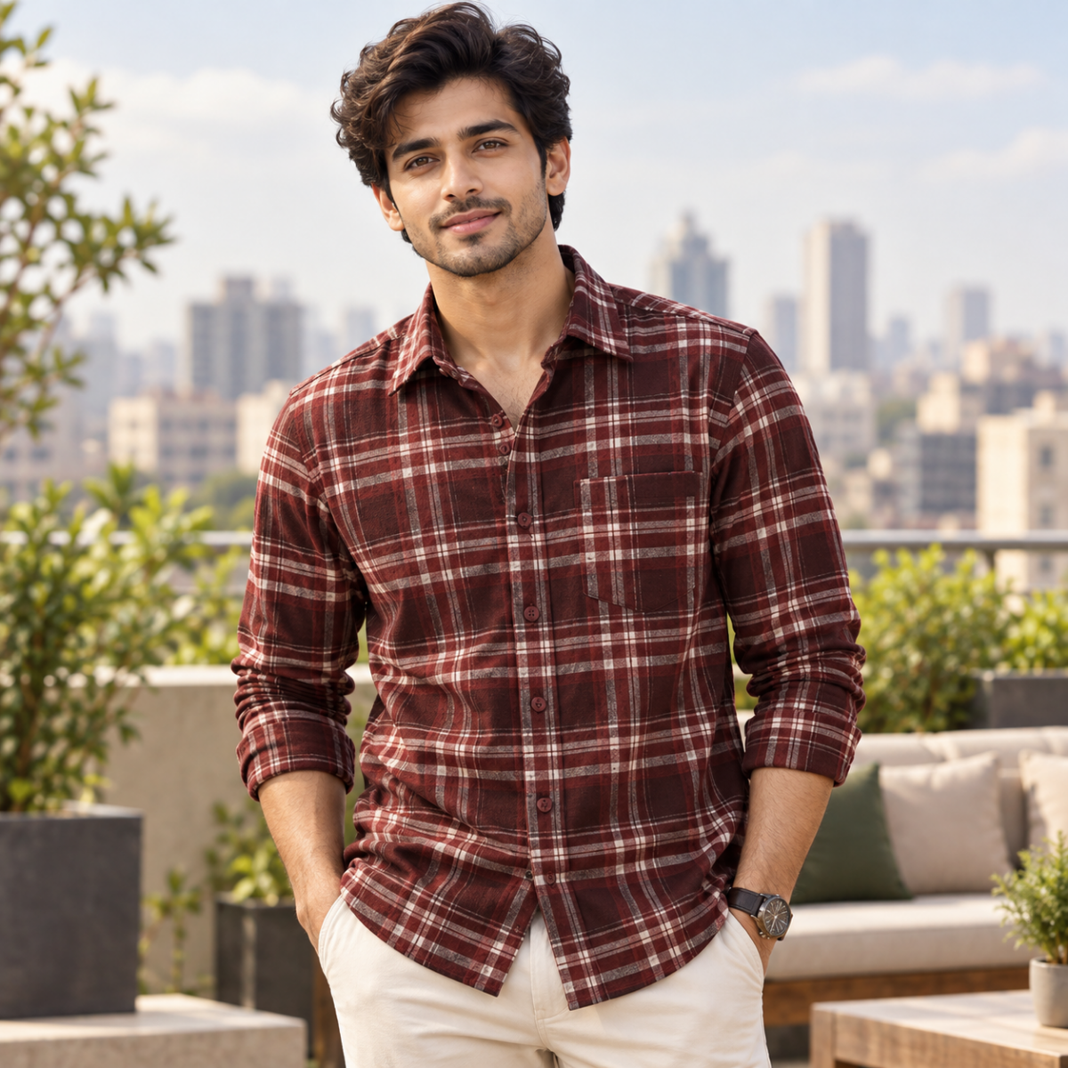 3 Pack Premium Checked Everyday Shirts for Men ( C10 )