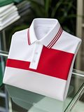 Men's Business Casual Button Short Sleeve Polo Shirt