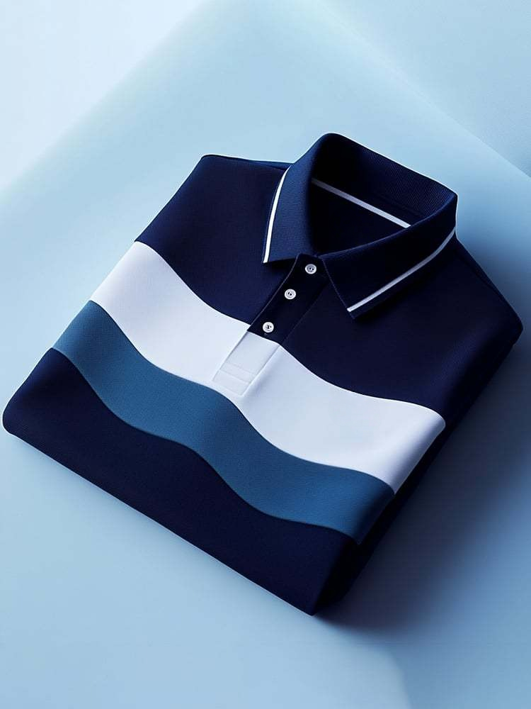 Men's Classic Business Button Short Sleeve Polo Shirt