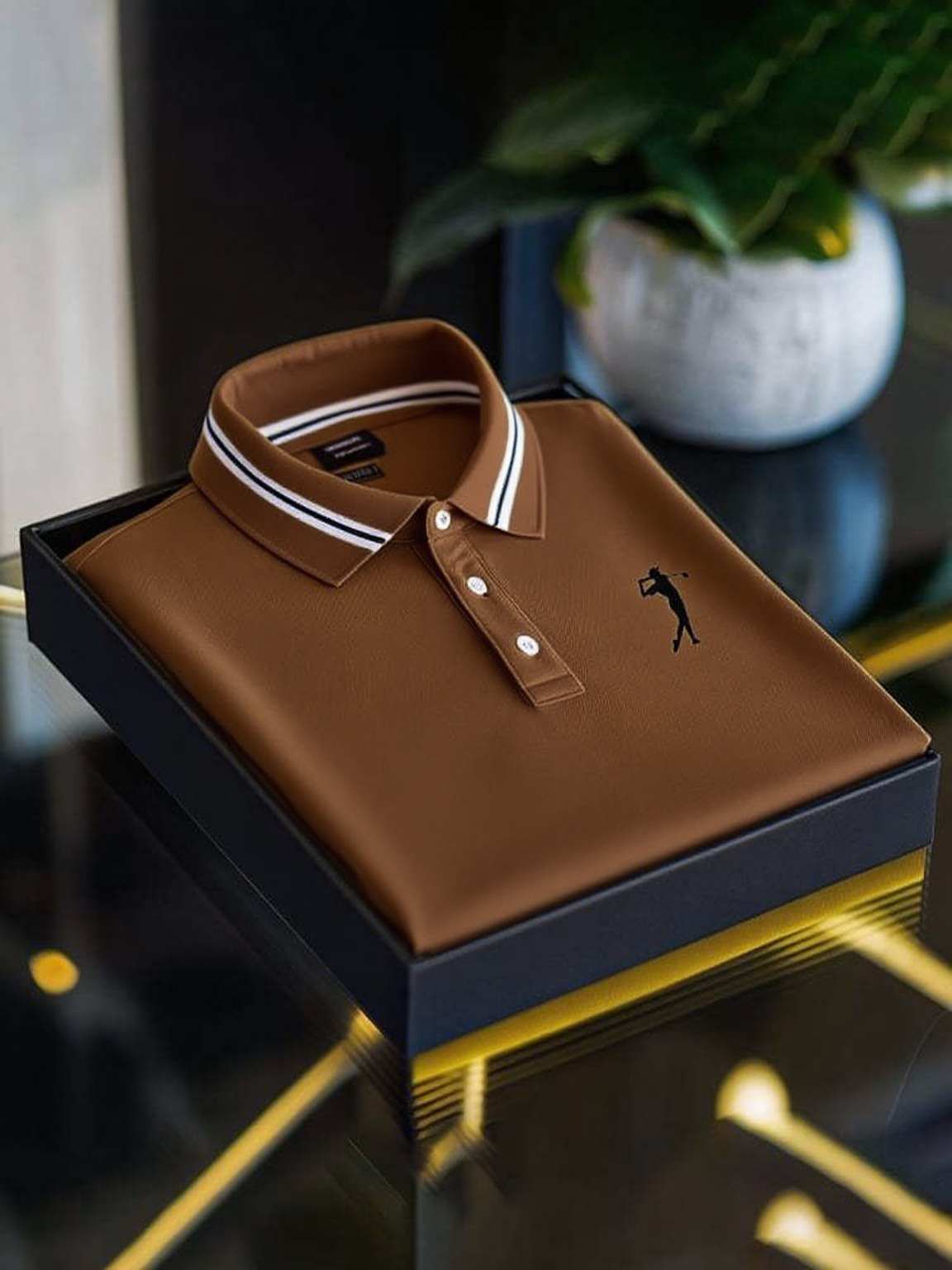 Men's Business Casual Button Short Sleeve Polo Shirt