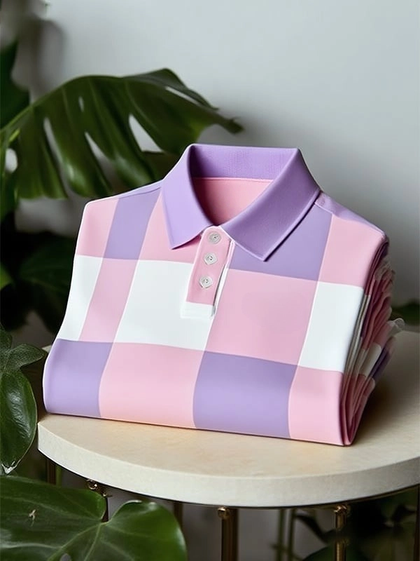 Men's Classic Business Button Short Sleeve Polo Shirt