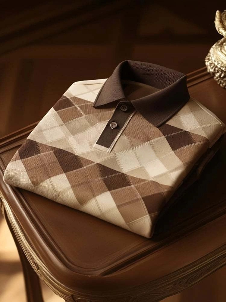 Men's Classic Business Button Short Sleeve Polo Shirt