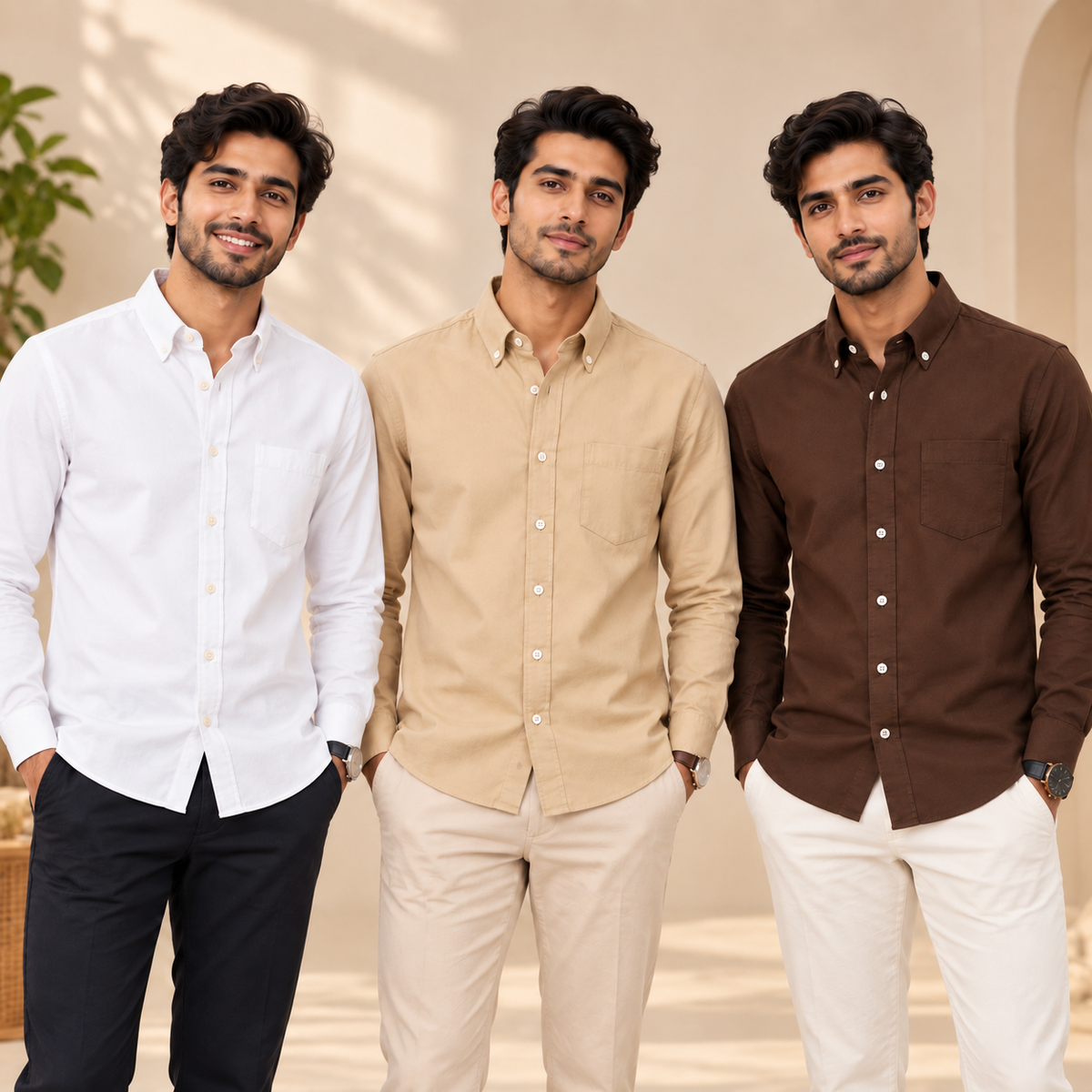 3 Pack Premium Solid Shirts for Men ( S10 )