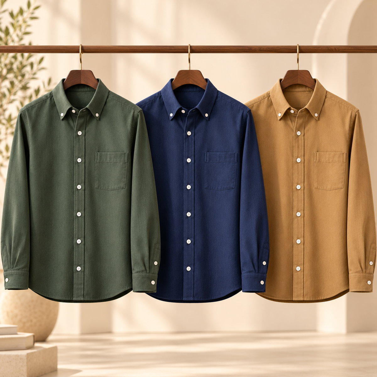 3 Pack Premium Solid Shirts for Men ( S7 )
