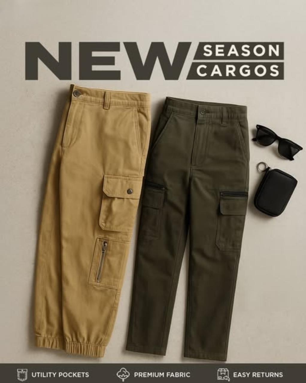 Men's Casual Cargo Pants Pack of 2
