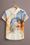 Premium Floral Abstract Mandarin Collar Shirt